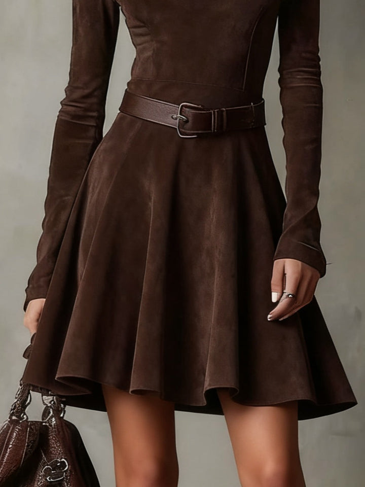 Meredith | Retro Suede Mini Dress