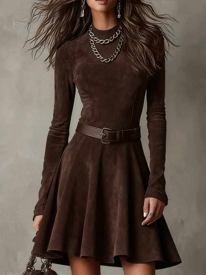 Meredith | Retro Suede Mini Dress