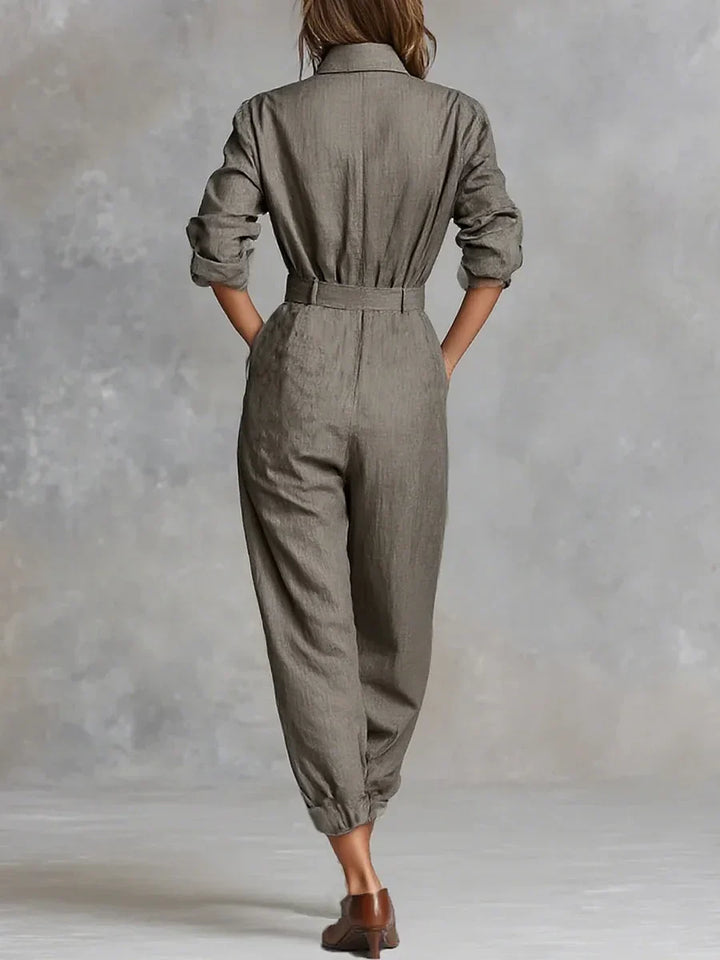 Megan | Linen-Cotton Blend Jumpsuit