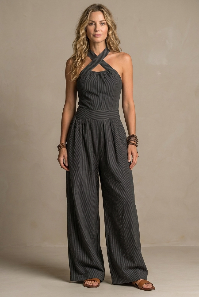 Ariana | Elegant Jumpsuit with Cross V Neck