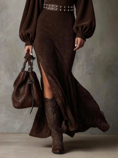 Harriet | Retro Lantern Sleeve Midi Dress